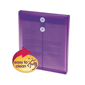 Smead® Poly String And Button Interoffice Envelopes, String And Button Closure, 9.75 X 11.63, Transparent Purple, 5-pack freeshipping - TVN Wholesale